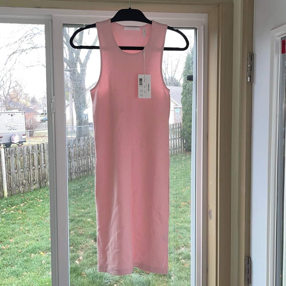 Helmut Lang Masc Tank Dress in Light Pink - Picture 1 of 5